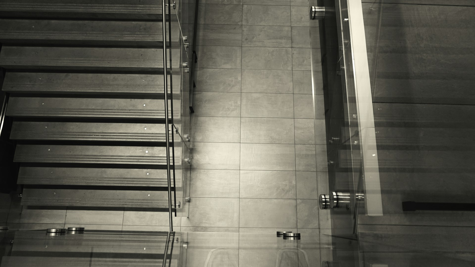 grey concrete stairway